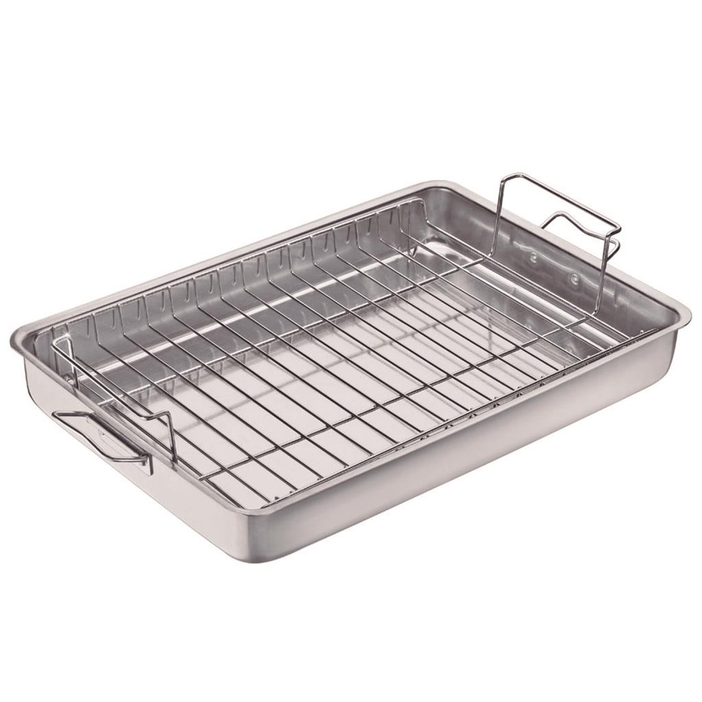 Assadeira retangular alta com grelha 